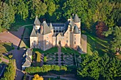 Frankreich, Cher, Berry, Chateau de Blancafort, die Jacques-Coeur-Straße (Luftaufnahme)