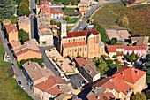 Frankreich, Rhone, Dorf Cogny, Luftaufnahme