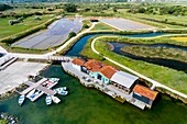 France, Charente-Maritime, Oleron island, Port of Salines, Grand Village (aerial view)