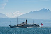 Switzerland, Canton of Vaud, the classified paddle steamer: the Simplon and Mont Blanc