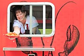 Canada, New Brunswick, Acadia, Caraquet, The Lobster Mobile, food truck dedicated to cooking around lobster