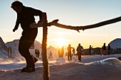 Frankreich, Savoyen, Tarentaise-Tal, Skigebiet Tignes, Höhenrestaurant Le Panoramic (3032m), Familie Bouvier