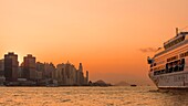 China, Hong Kong, Kowloon, view from Kowloon over Victoria harbour and Hong Kong Island