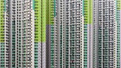 China, Hong Kong, Kowloon, residential architectural building in Hong Kong's Kowloon