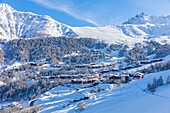 France, Savoie, Valmorel, Massif of the Vanoise, Tarentaise valley, view of the Pointe Du Grand Nielard (2544m)