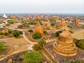 Myanmar (Burma), Region Mandalay, buddhistische archäologische Stätte von Bagan, die von der UNESCO zum Weltkulturerbe erklärt wurde (Luftaufnahme)