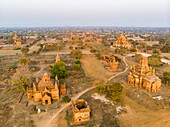 Myanmar (Burma), Region Mandalay, buddhistische archäologische Stätte von Bagan, die von der UNESCO zum Weltkulturerbe erklärt wurde (Luftaufnahme)