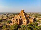 Myanmar (Burma), Mandalay region, Bagan listed as World Heritage by UNESCO Buddhist archaeological site, Dhammayangi Temple (aerial view)