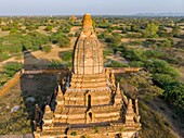 Myanmar (Burma), Region Mandalay, buddhistische archäologische Stätte von Bagan, die von der UNESCO zum Weltkulturerbe erklärt wurde (Luftaufnahme)
