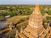 Myanmar (Burma), Region Mandalay, buddhistische archäologische Stätte von Bagan, die von der UNESCO zum Weltkulturerbe erklärt wurde (Luftaufnahme)