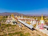 Myanmar (Burma), Shan State, Inle Lake, Thaung Thau Monastery (aerial view)