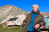 Greenland, North West coast, Smith sound north of Baffin Bay, Siorapaluk, the most nothern village from Greenland, the french woman Jocelyne Ollivier-Henry living in this village