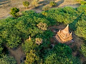 Myanmar (Burma), Mandalay region, Bagan listed as World Heritage by UNESCO Buddhist archaeological site (aerial view)