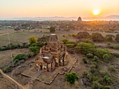 Myanmar (Burma), Region Mandalay, buddhistische archäologische Stätte von Bagan, die von der UNESCO zum Weltkulturerbe erklärt wurde (Luftaufnahme)