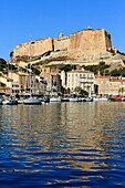 France, Corse du Sud, Freto, Bonifacio, port and the citadel