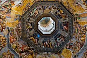 Italy, Tuscany, Florence, historic centre listed as World Heritage by UNESCO, piazza del Duomo, cathedral Santa Maria del Fiore, inside view of the dome