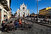Italy, Tuscany, Florence, historic centre listed as World Heritage by UNESCO, piazza Santa Croce, Santa Croce church