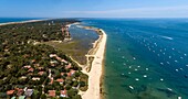 Frankreich, Gironde, Bassin d'Arcachon, Cap Ferret, die Mimbeau's Conche (Luftaufnahme)