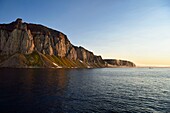 Greenland, North West coast, Murchison sund north of Baffin Bay, Hakluyt Island cliffs off the western shore of Kiatak (Northumberland Island)
