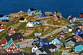 Greenland, west coast, Baffin Bay, Upernavik wooden houses