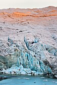 Grönland, zentrale westliche Region in Richtung Kangerlussuaq-Bucht, Isunngua-Hochland, der Reindeer-Gletscher (Teil des Russell-Gletschers) am Rande der Eiskappe und innerhalb des UNESCO-Welterbes Aasivissuit - Nipisat