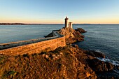 France, Finistere, the lighthouse of the Petit Minou at sunset
