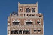 Jemen, Sana&#x2bd;a Gouvernorat, Sanaa, Altstadt, von der UNESCO zum Weltkulturerbe erklärt, typische Architektur der Altstadt