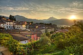 Italy, Tuscany, Barga overview of the village since Duomo