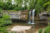 France, Jura, the site of the waterfalls of the Herisson cascades of the forge to Bonlieu