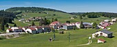 France, Jura, the village of Lajoux in sight panoramic