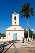 Cuba, Pinar del Rio province, Vinales, Vinales Valley, Vinales National Park listed as World Heritage by UNESCO, the village church of Vinales