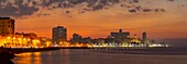 Cuba, Havana, district of Habana Vieja listed as World Heritage by UNESCO, Vedado from the Malecon