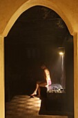 Morocco, Tangier Tetouan region, Tangier, woman in the hammam of the Abyssinian hotel of Tangier