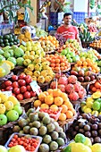 Portugal, Madeira Island, Funchal, market (Mercado dos Lavradores), Fruit Vendor