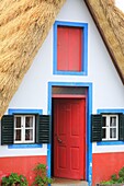 Portugal, Madeira Island, Santana, UNESCO Biosphere Reserve, typical thatched roof house
