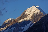 New Zealand, South Island, Canterbury region, Aoraki Mount Cook, 3724 m, labelled Unesco World Heritage Site, Aoraki Mount Cook Park