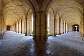 France, Calvados, Caen, the Abbaye aux Hommes (Men's Abbey), the cloister and the Saint-Etienne church