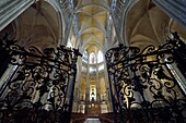 France, Seine Maritime, Rouen, Church of Saint Ouen (12th&#x2013;15th century), the choir is closed by grilles forged in 1740/1749 by Nicolas Flambart