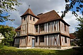 Frankreich, Seine Maritime, Petit Couronne bei Rouen, Pierre-Corneille-Museum, typisch normannisches Herrenhaus mit Fachwerk, es diente dem Schriftsteller als Landhaus