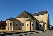 France, Morbihan, Saint-Gildas de Rhuys, view of the bedside and three chapels