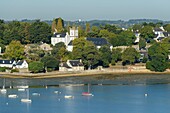 Frankreich, Morbihan, Ile-aux-Moines, Luftbild des Golfs von Morbihan und der Insel Monk