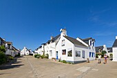 France, Morbihan, Houat, the village and its typical houses