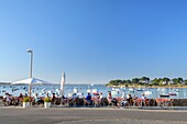 France, Morbihan, Arzon, Terrace of Port Navalo