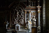 France, Morbihan, Plumeliau, the choir of chapel of Saint-Nicodeme