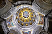 France, Paris, area listed as World Heritage by UNESCO, Les Invalides, Interior of the Invalides dome with its two superimposed cupolas