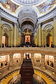 France, Paris, area listed as World Heritage by UNESCO, Dome of the Invalides, the Military Pantheon, Napoleon I tomb in red quartzite in the crypt