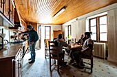 Frankreich, Gironde, Verdon sur Mer, Felsplateau von Cordouan, Leuchtturm von Cordouan, von der UNESCO zum Weltkulturerbe erklärt, die Küche