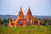 Myanmar (Burma), Region Mandalay, Bagan, buddhistische archäologische Stätte, die von der UNESCO zum Weltkulturerbe erklärt wurde, Blick vom Sulamani-Hügel