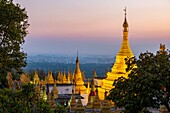 Myanmar (Burma), Mandalay region, Mandalay, Sutaungpyae pagoda at the top of Mandalay Hill