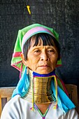 Myanmar (Burma), Shan State, Inle Lake, Giraffe Woman